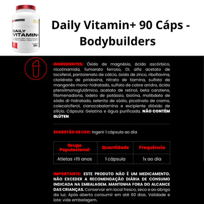 Multivitamínico - DAILY VITAMIN - 90 Cápsulas - Bodybuilders