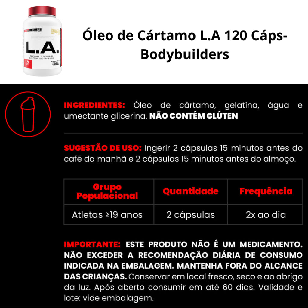 Safflower Oil - L.A. Safflower - 120 Capsules - Bodybuilders