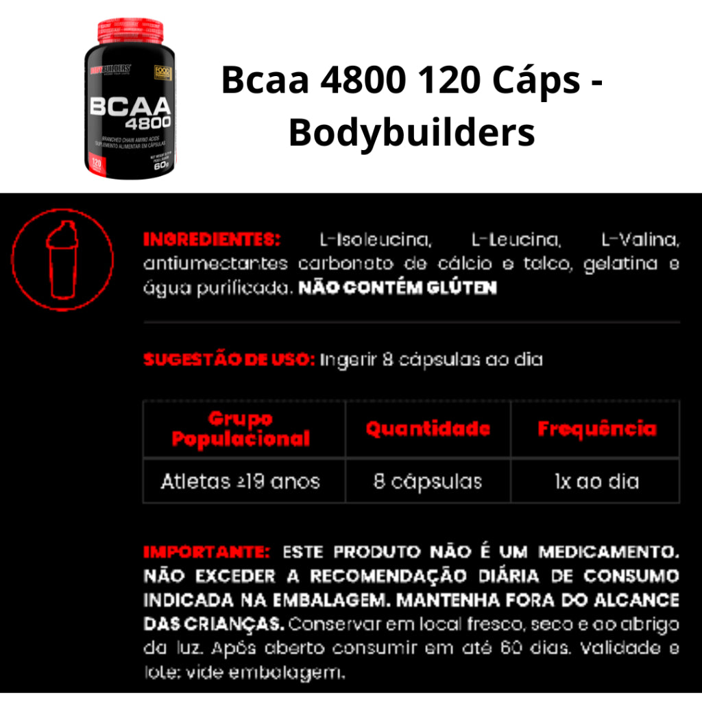 BCAA 4800 120 Cáps – Bodybuilders