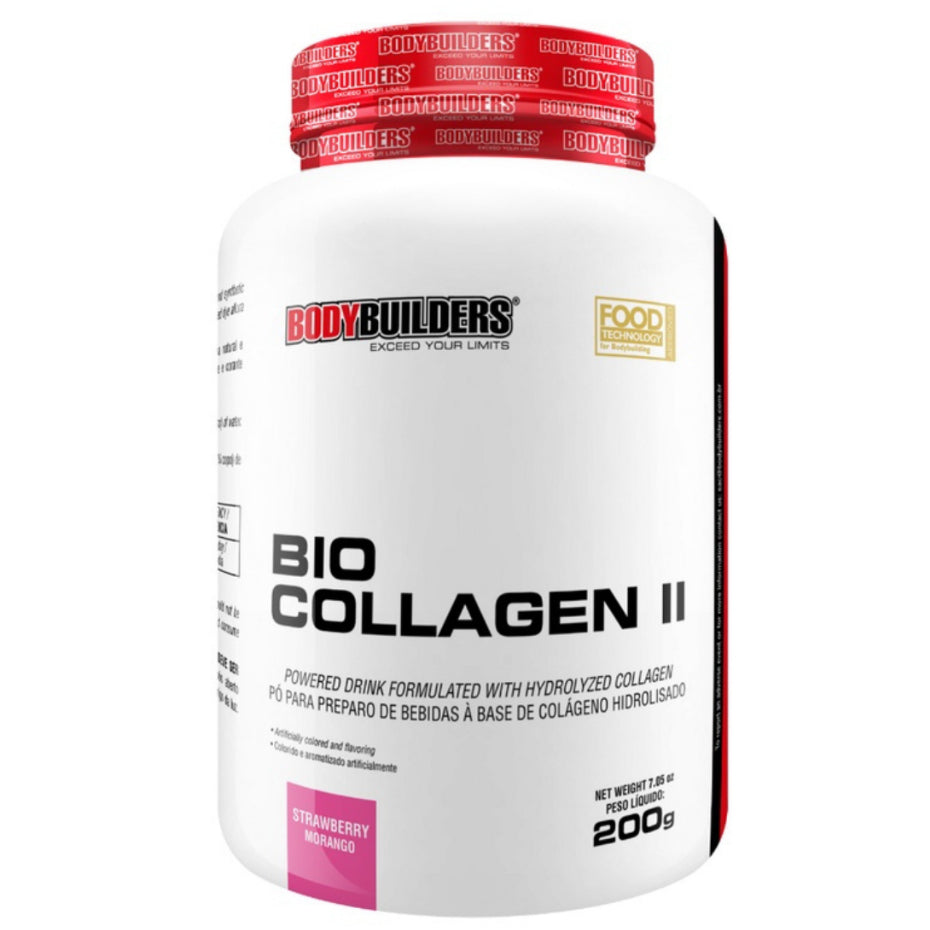 Colágeno - BIO COLLAGEN II - 200g - Sabor Morango - Bodybuilders