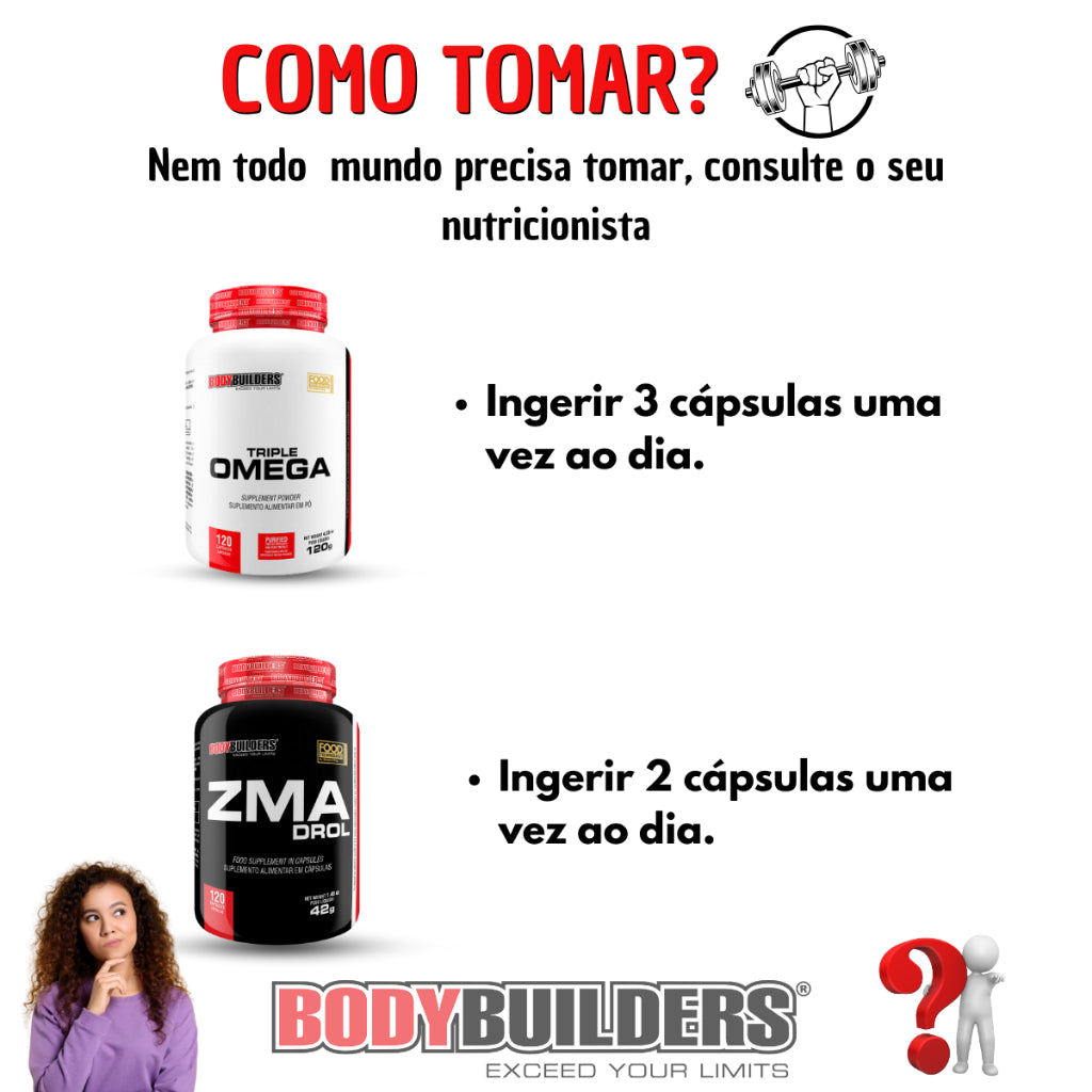 KIT Omega 3 120 Caps + ZMA Drol 120 Caps - Bodybuilders
