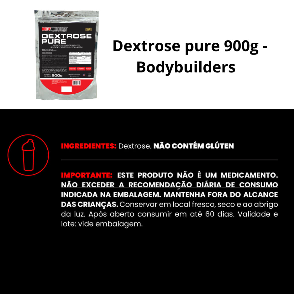 DEXTROSE PURA - Refil - 900g - Sabor Sabor Natural – Bodybuilders