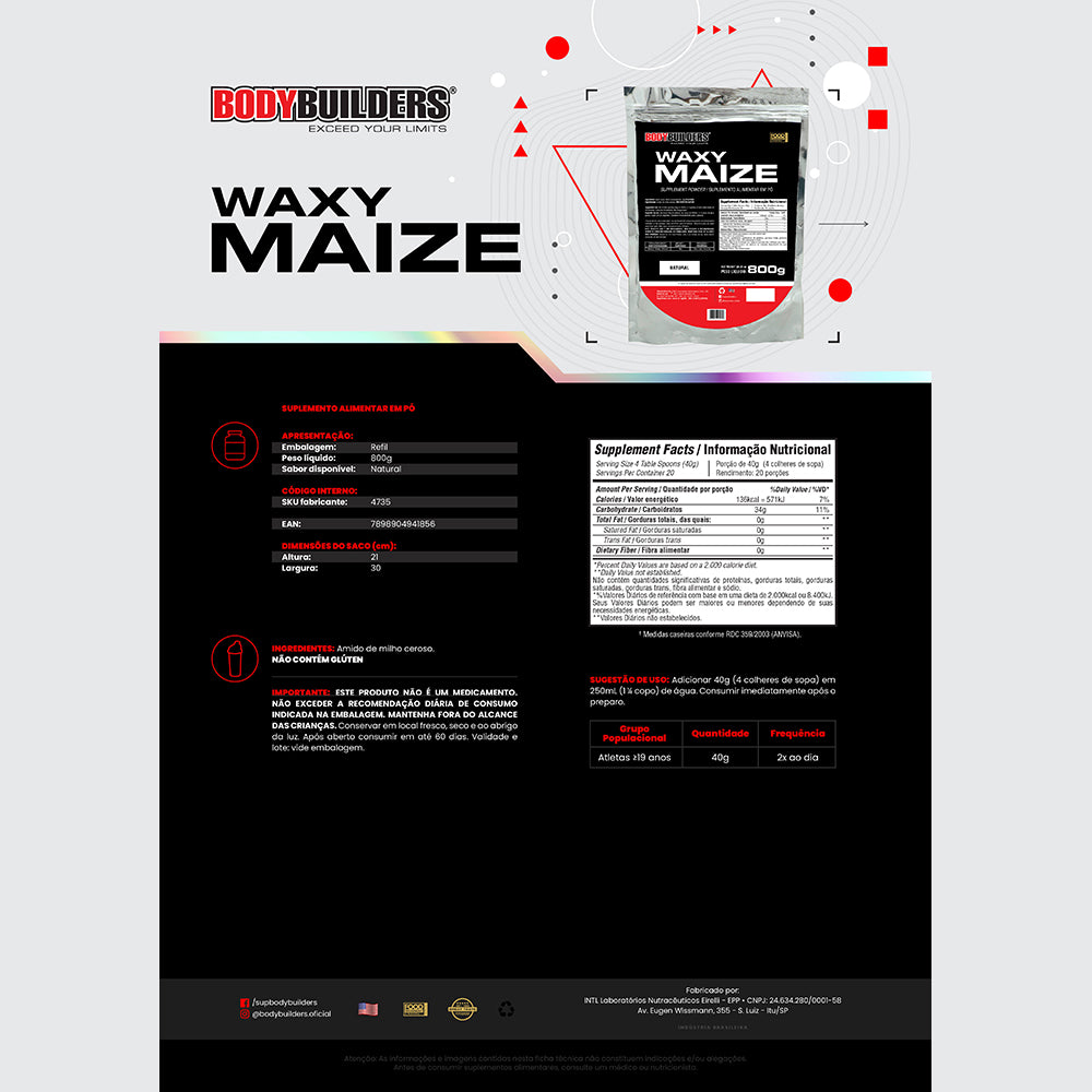 Waxy Maize 800g Natural – Bodybuilders