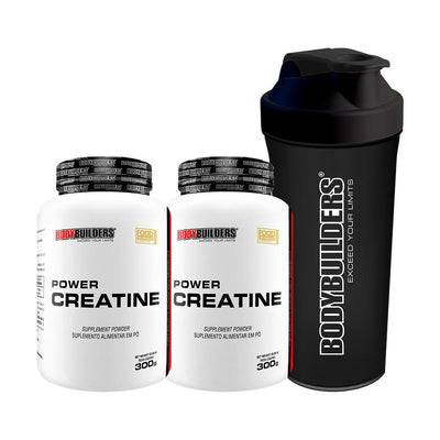 Kit 2x Power Creatine 300g + Coqueteleira 600ml - Bodybuilders