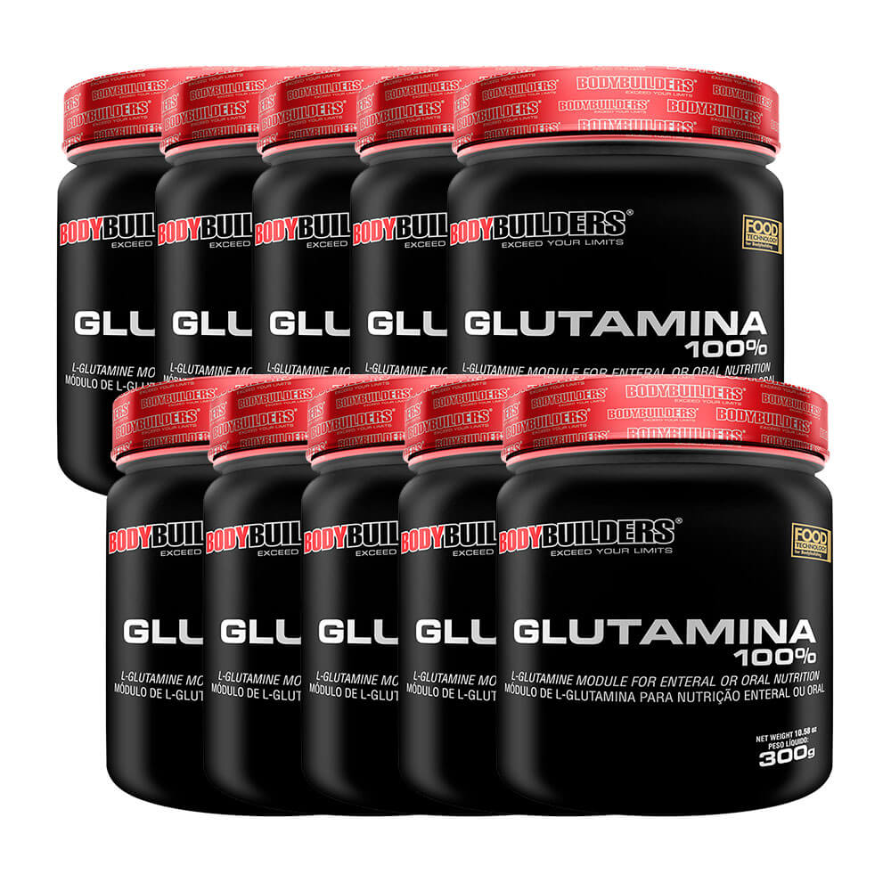 Kit 10x Glutamina 100% 300g - BodyBuilders