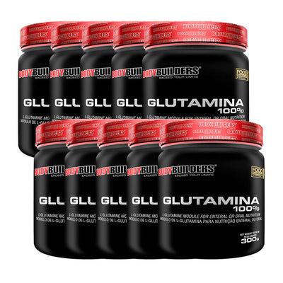 Kit 10x Glutamina 100% Pura 300g - BodyBuilders
