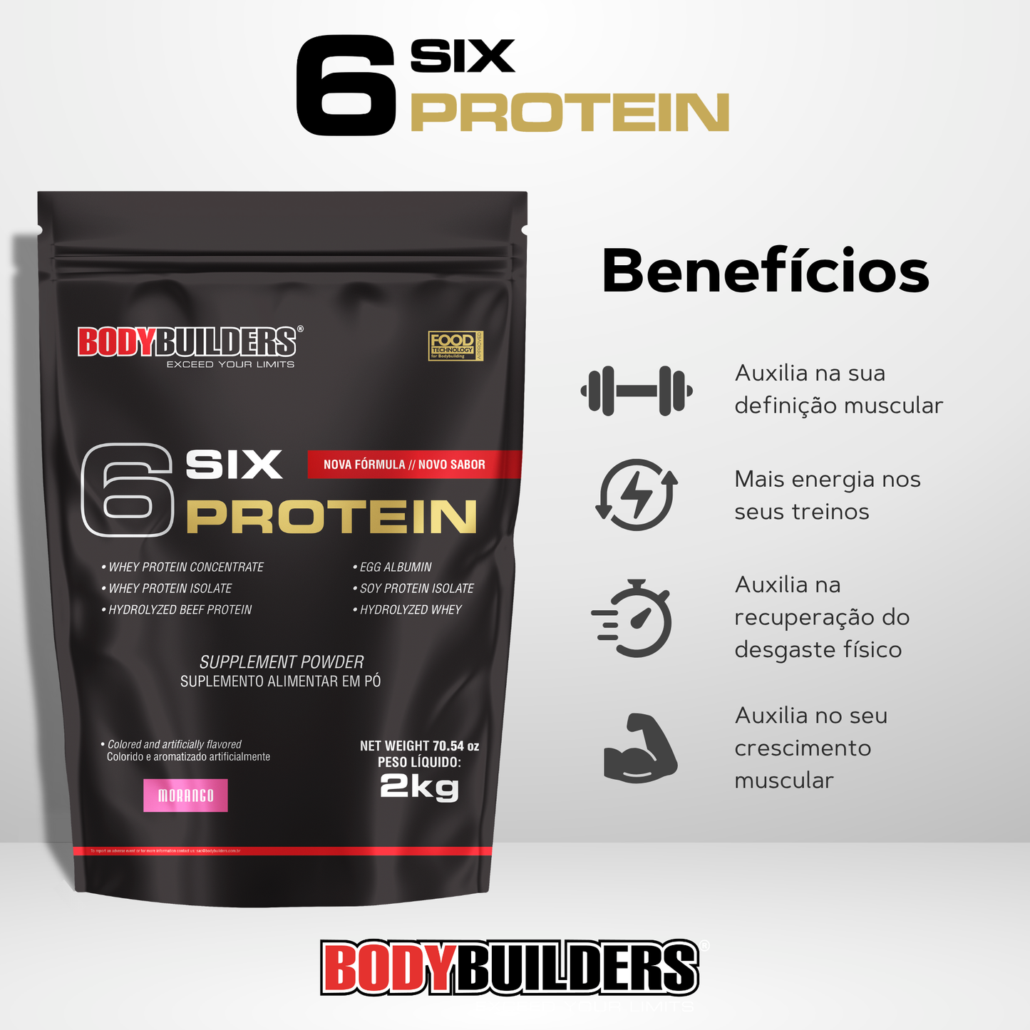 Whey Protein 6 Six Protein 2kg – Bodybuilders