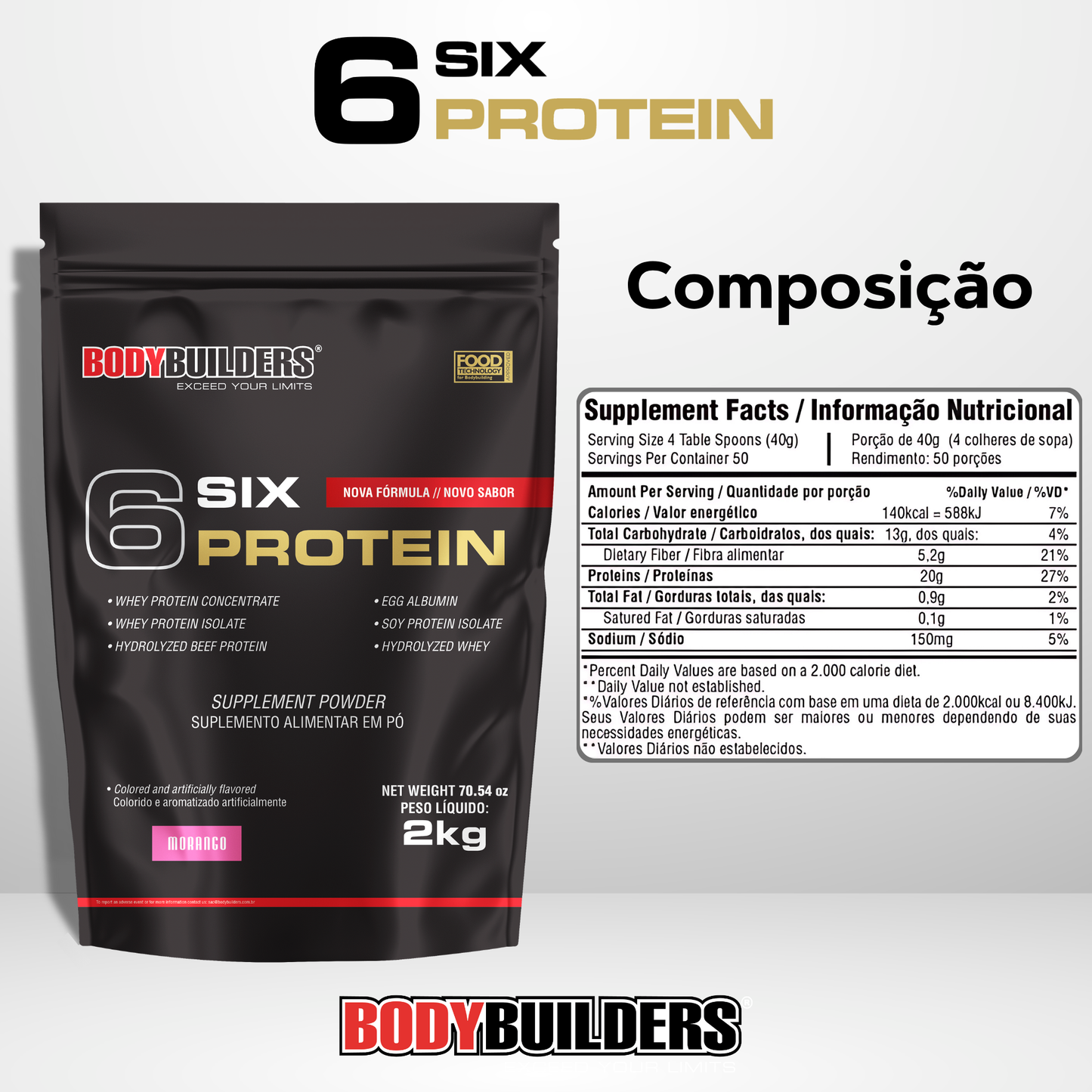Whey Protein 6 Six Protein 2kg – Bodybuilders