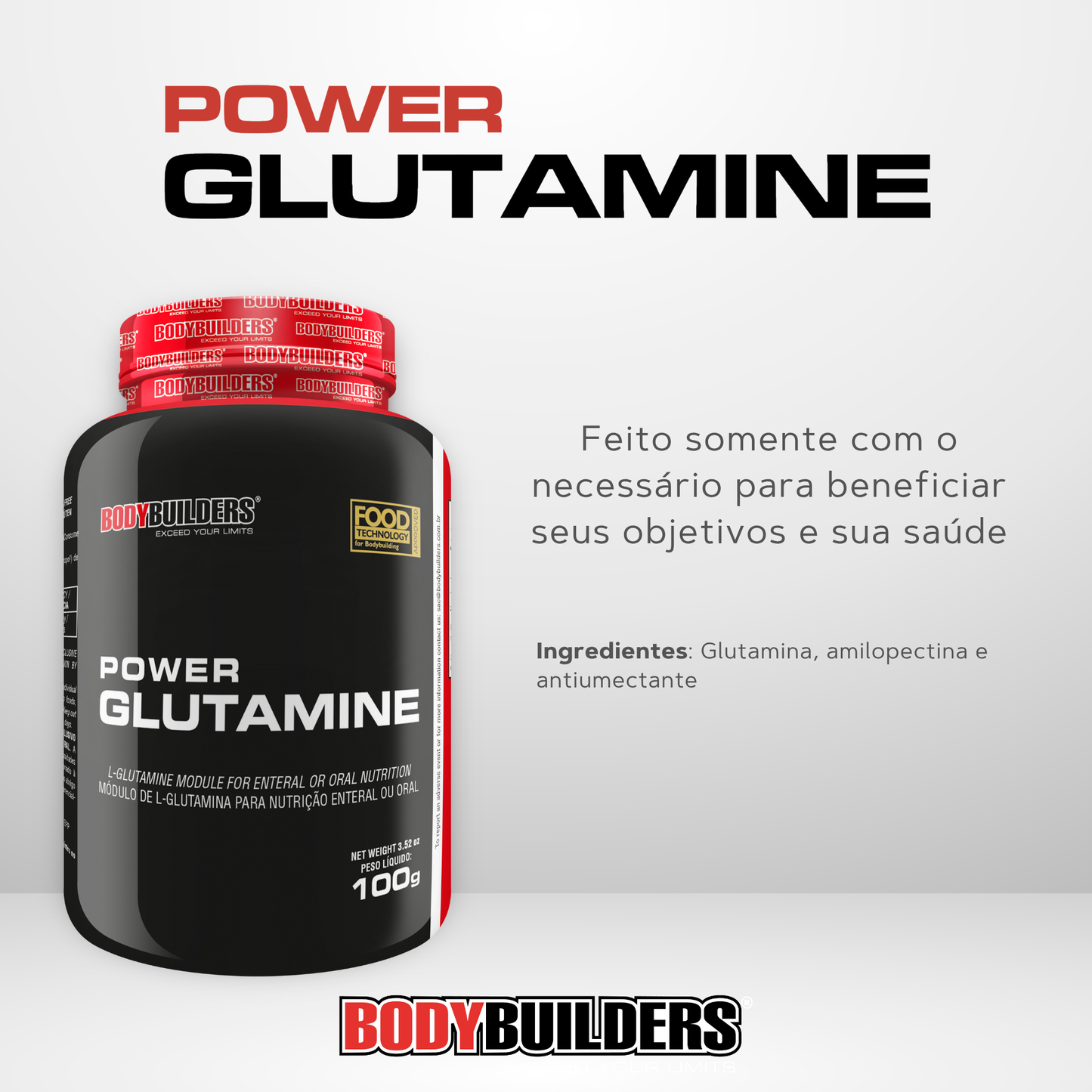 Kit Waxy Whey 900g + Power Creatine 100g + Power Glutamine 100g - Bodybuilders