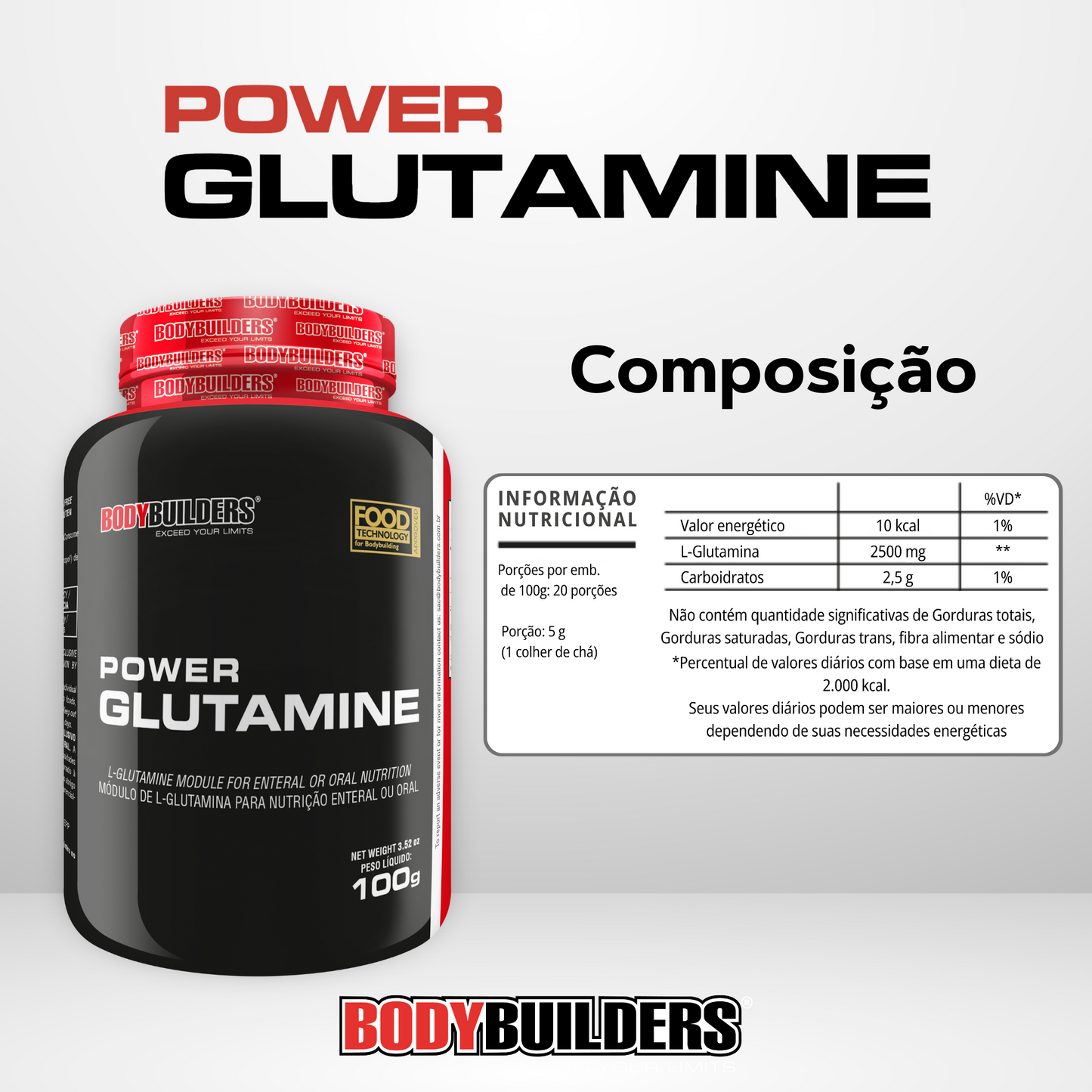 Kit Waxy Whey 900g + Power Creatine 100g + Power Glutamine 100g - Bodybuilders