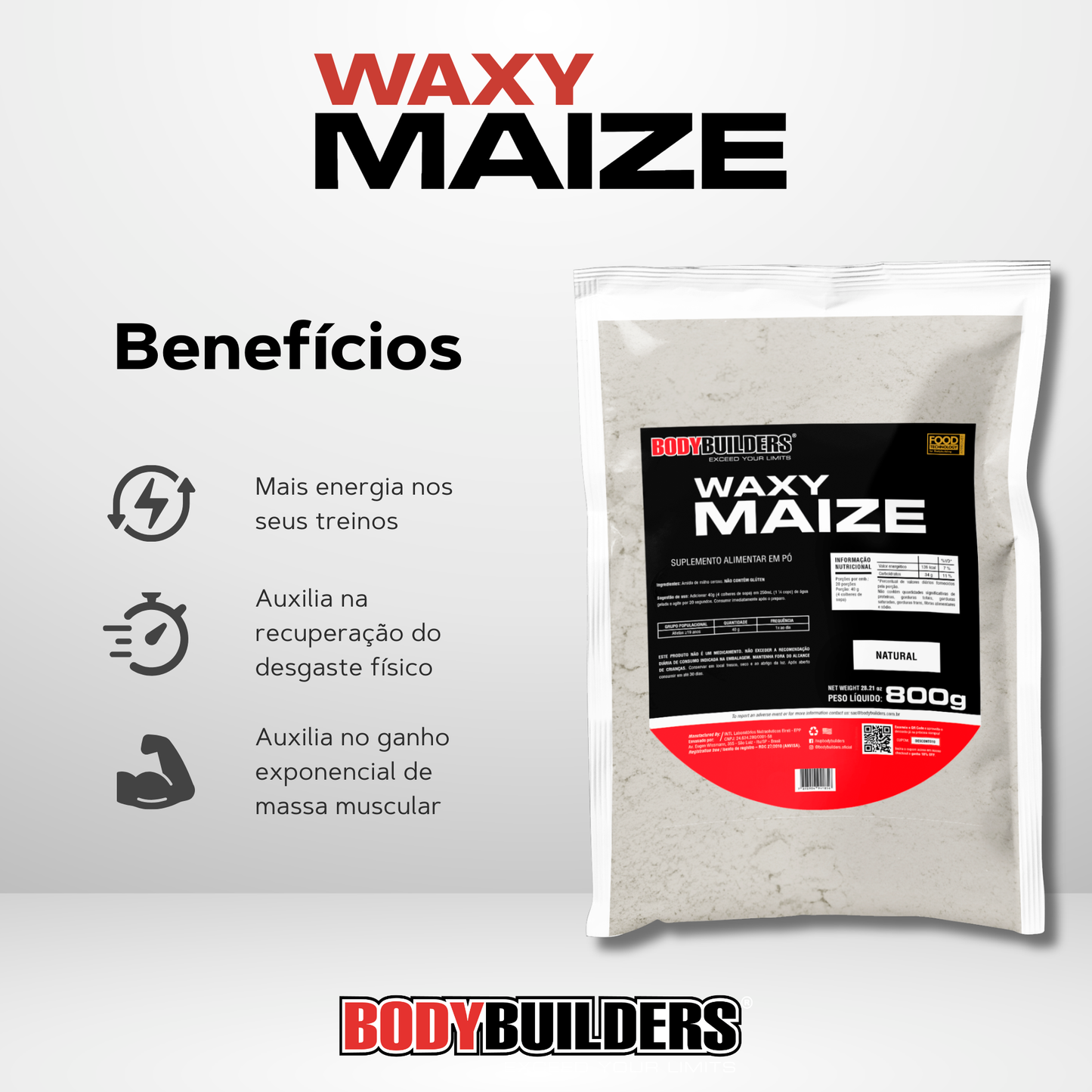 Waxy Maize 800g Natural - Bodybuilders
