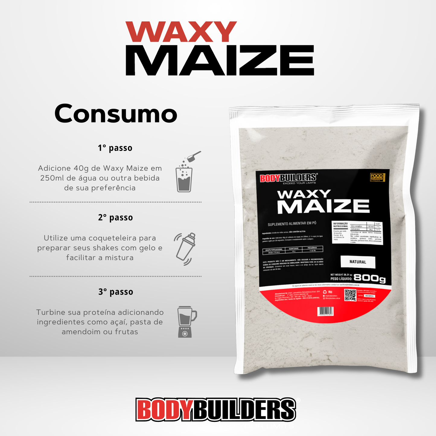 Waxy Maize 800g Natural - Bodybuilders
