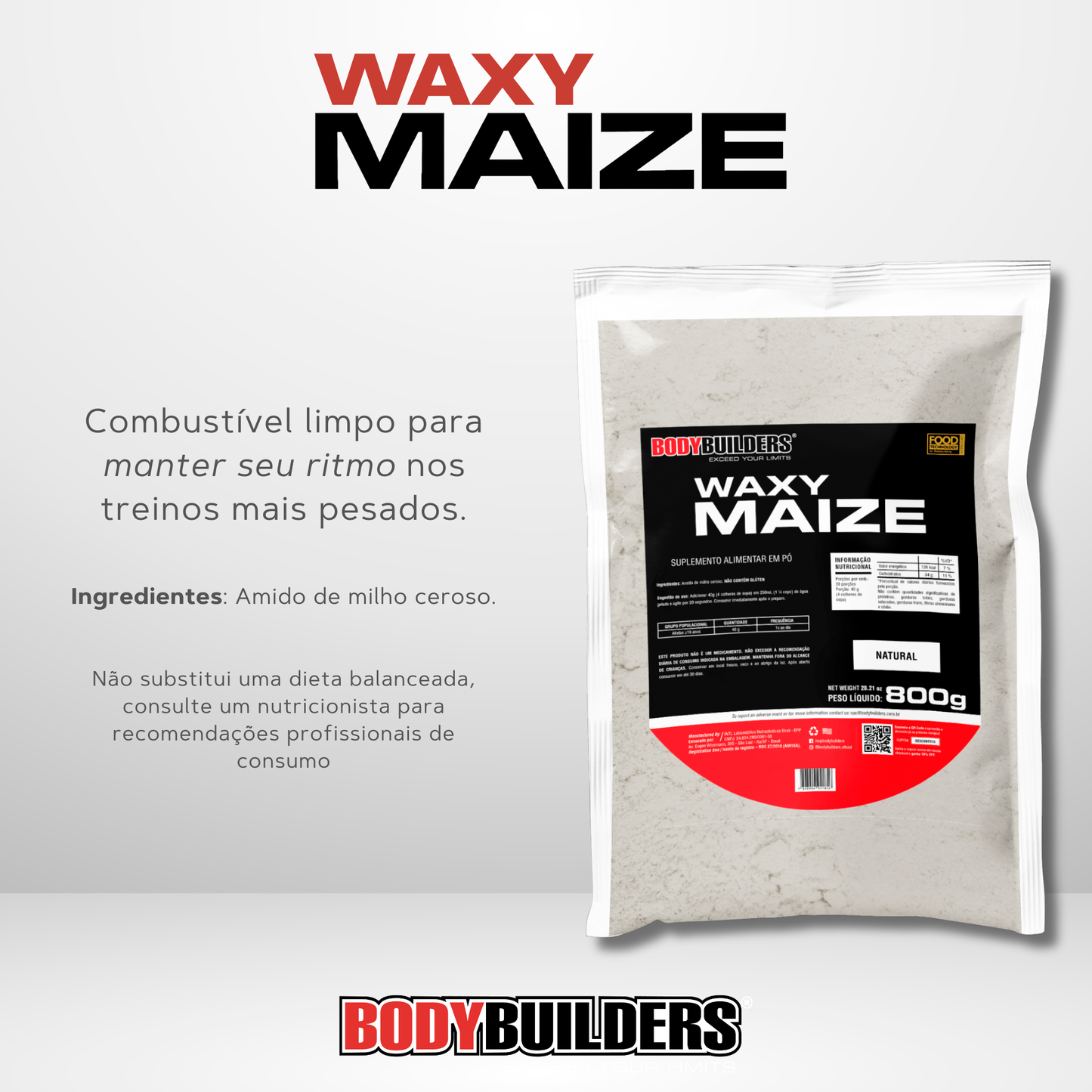 Waxy Maize 800g Natural - Bodybuilders
