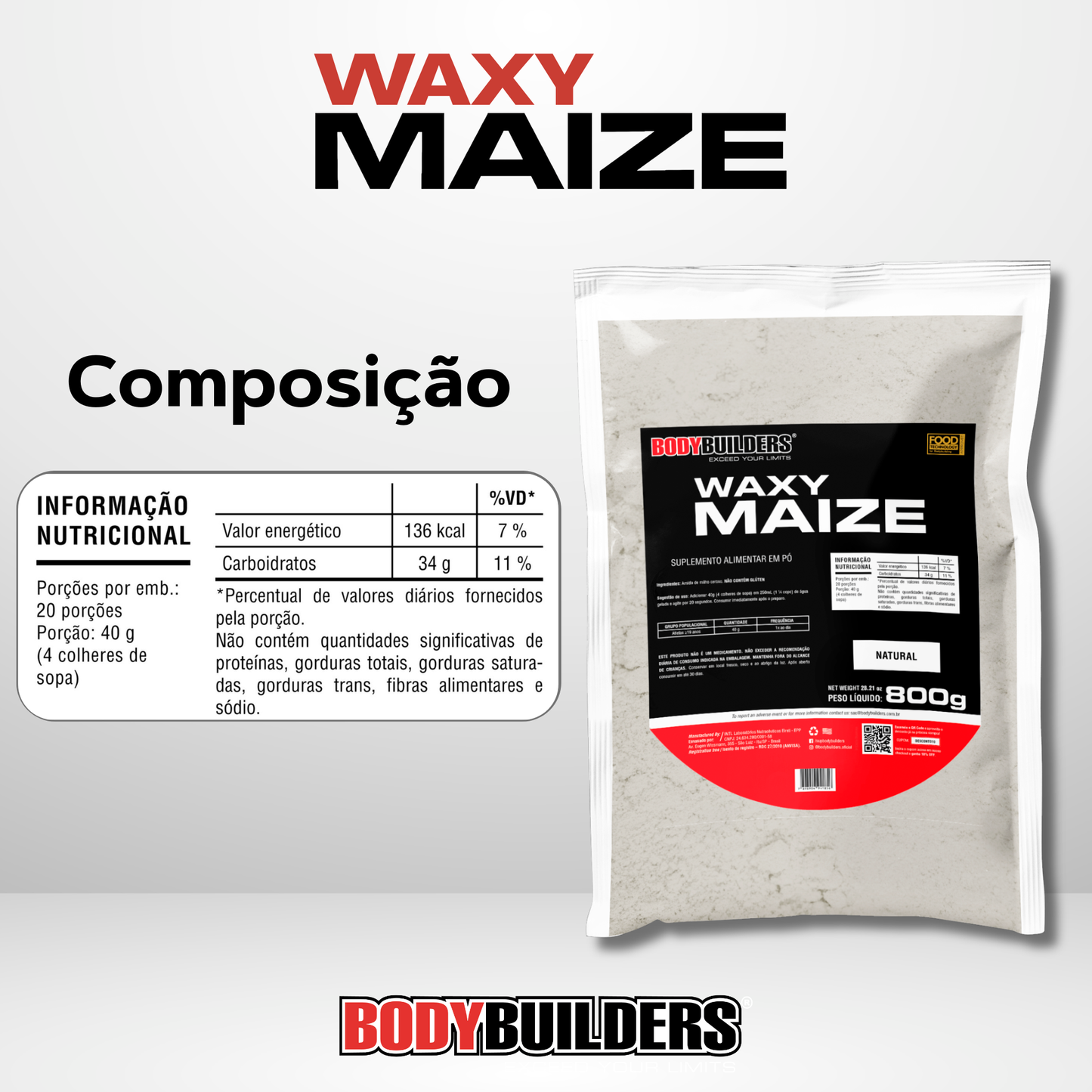 Waxy Maize 800g Natural - Bodybuilders