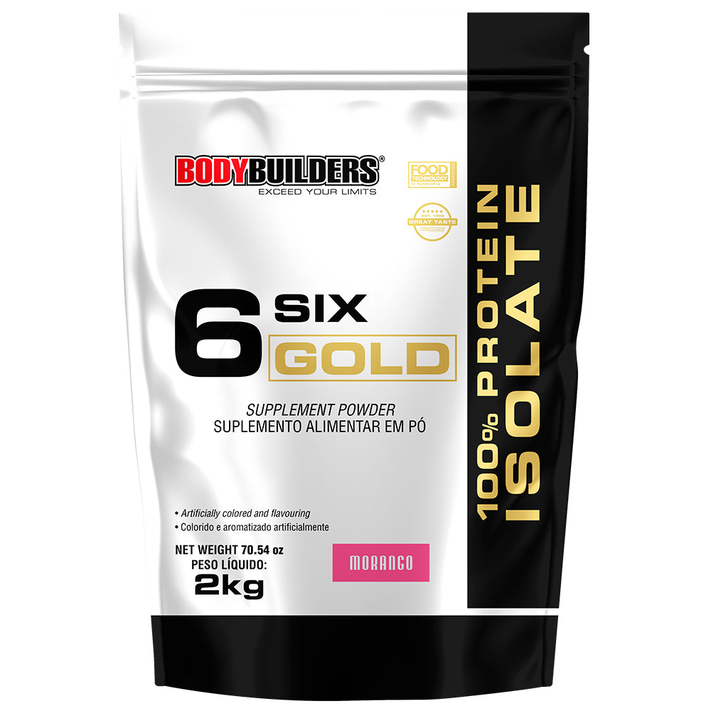 Whey Protein Isolado Six Gold 2 Kg Exclusivo- Suplemento em pó para Aumento de Massa Muscular