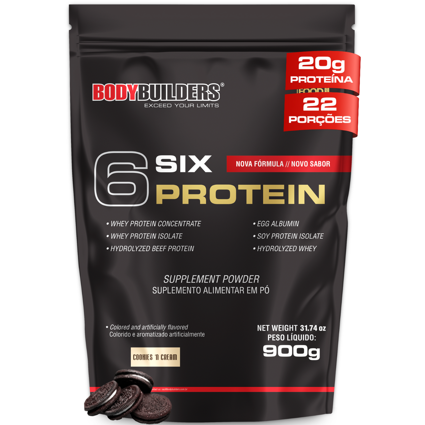 Whey Protein 6 Six Protein 900g  – Bodybuilders