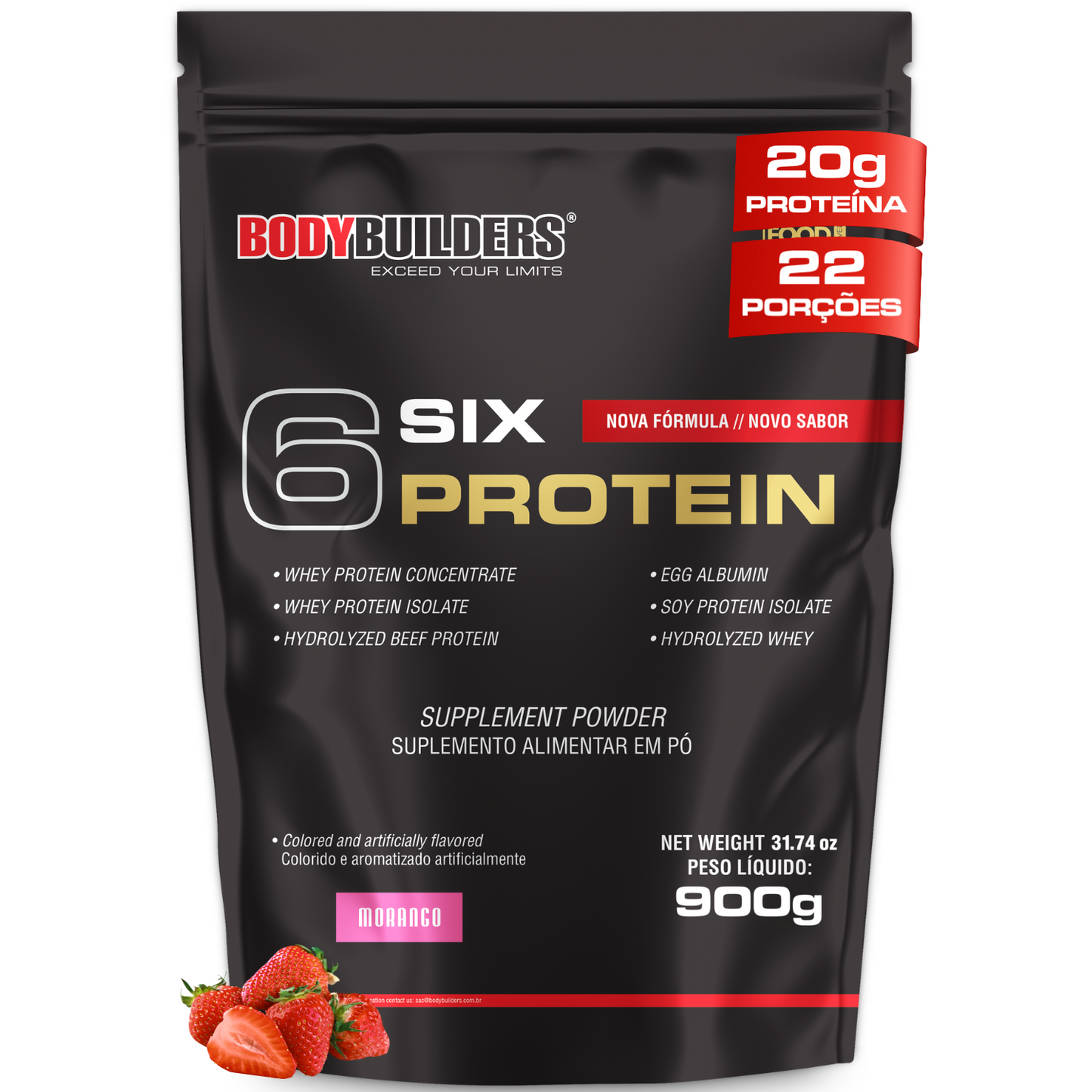 Whey Protein 6 Six Protein 900g  – Bodybuilders