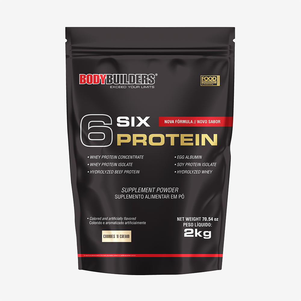 Whey Protein Concentrado 6 Six Protein 2kg - Ganho de Massa Muscular Magra e Força Muscular – Bodybuilders