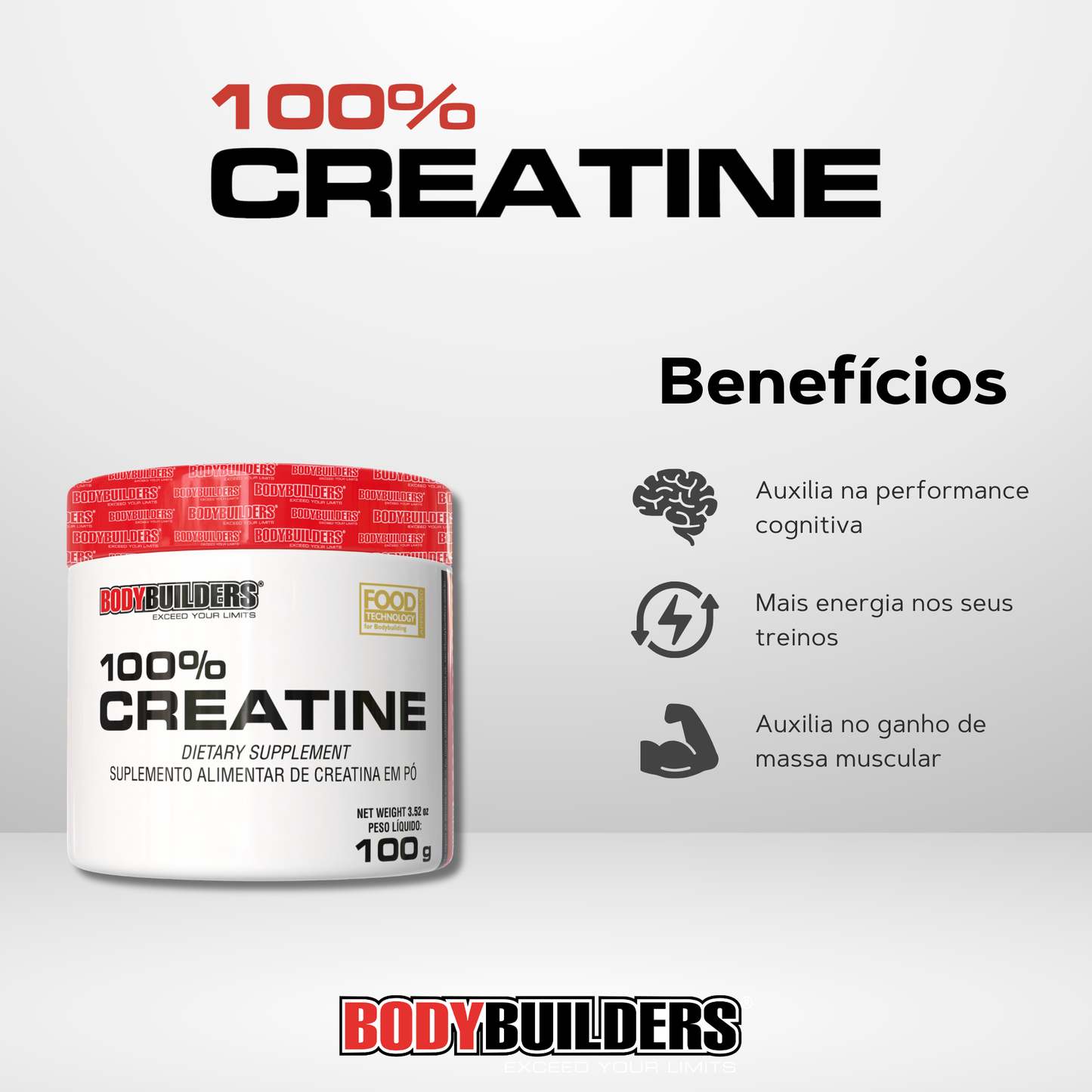 Creatina 100% Pura 100g - Bodybuilders