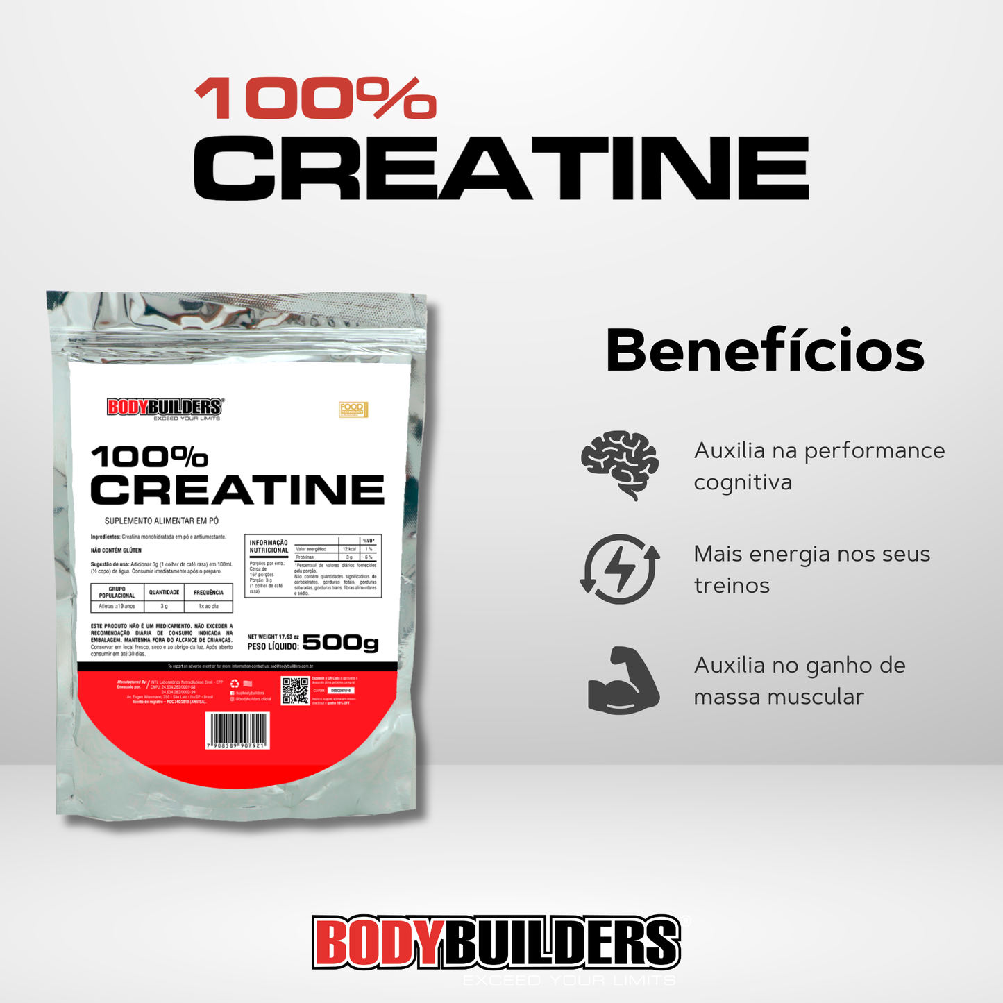 100% Pure Creatine 500g Refill - Bodybuilders