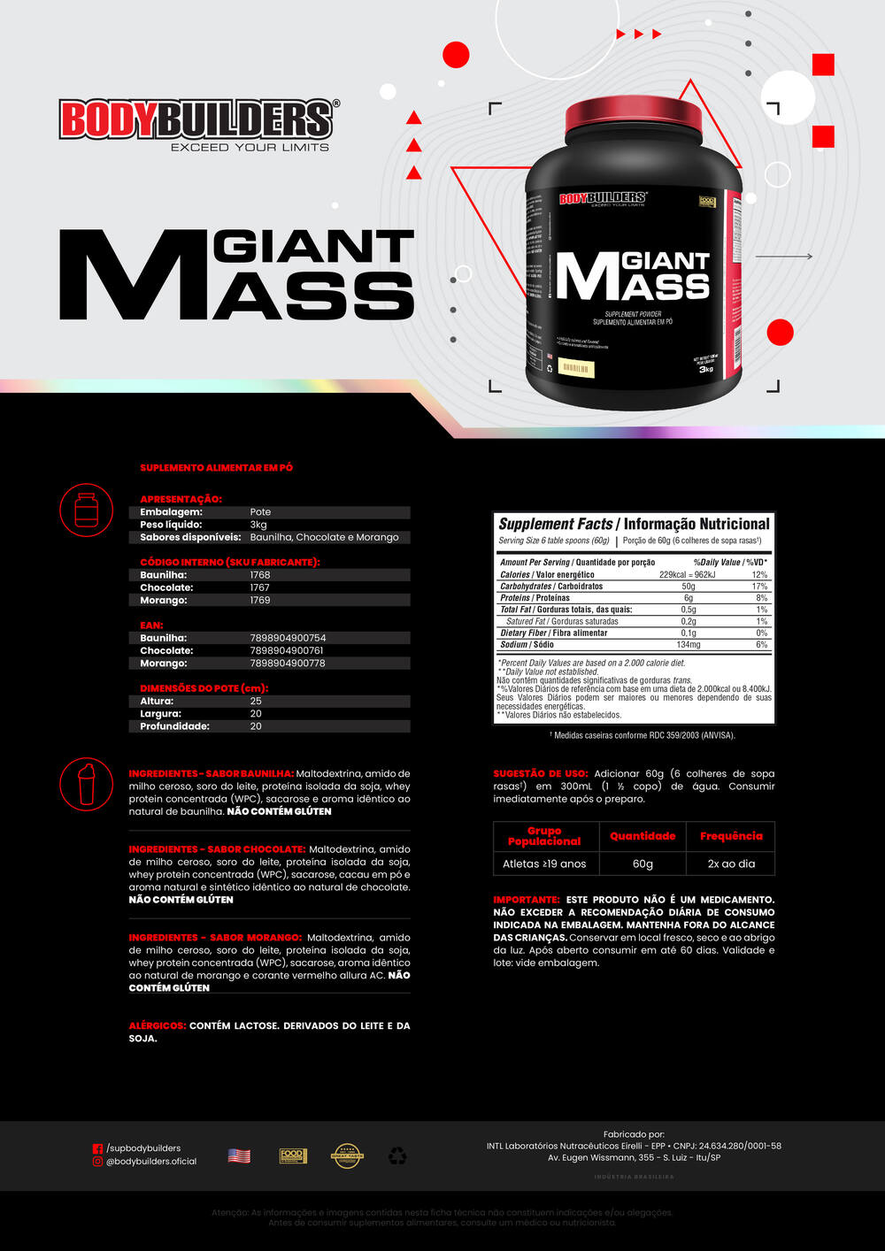 Giant Mass 3kg – Bodybuilders