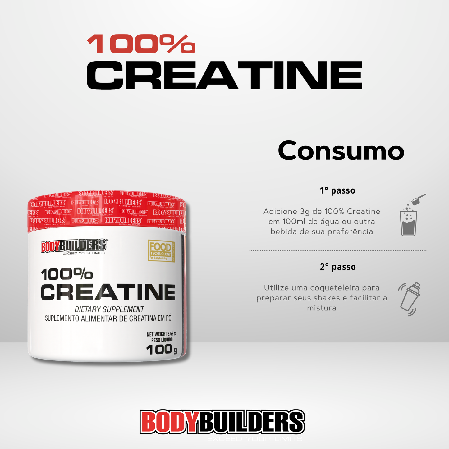 Creatina 100% Pura 100g - Bodybuilders
