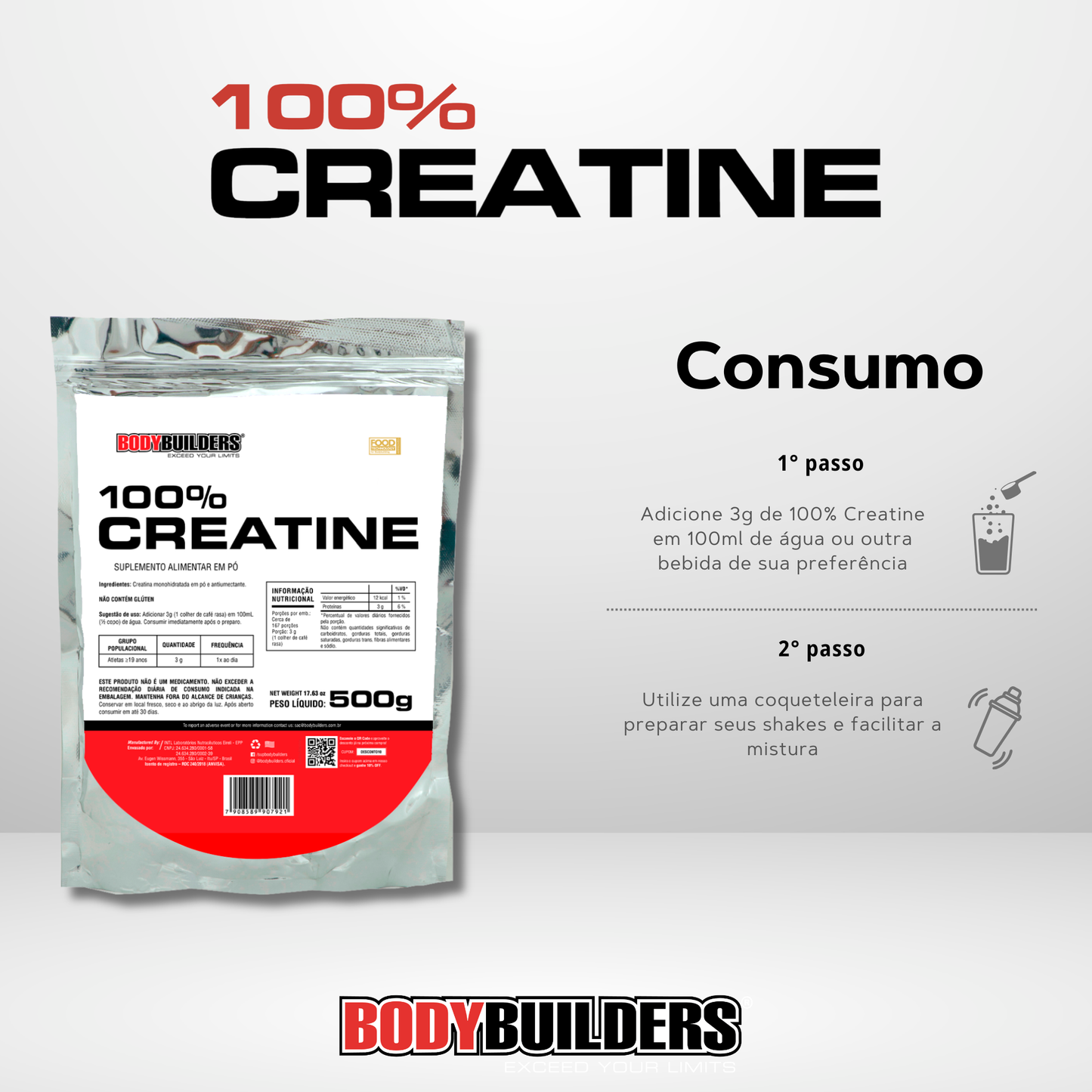 100% Pure Creatine 500g Refill - Bodybuilders