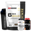 Kit 6 Six Gold 2kg + Power Creatine 100g + BCAA 100g + Coqueteleira 600ml - Bodybuilders
