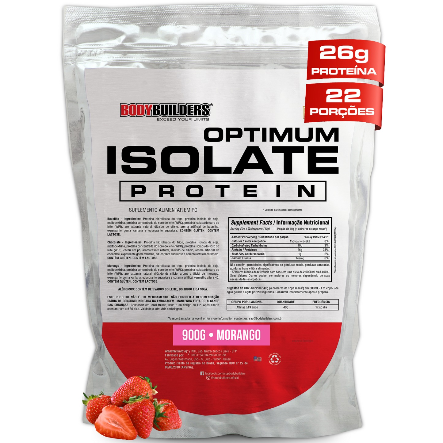 Optimum Isolate Whey Protein 900g - Bodybuilders