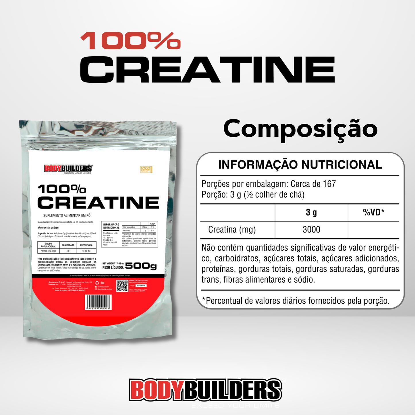 100% Pure Creatine 500g Refill - Bodybuilders
