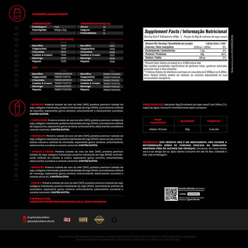 Whey Iso Protein 900g – Bodybuilders