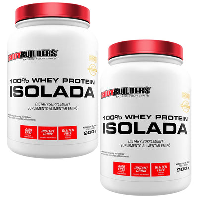 100% Whey Isolada 900g - Kit with 2 units - Bodybuilders