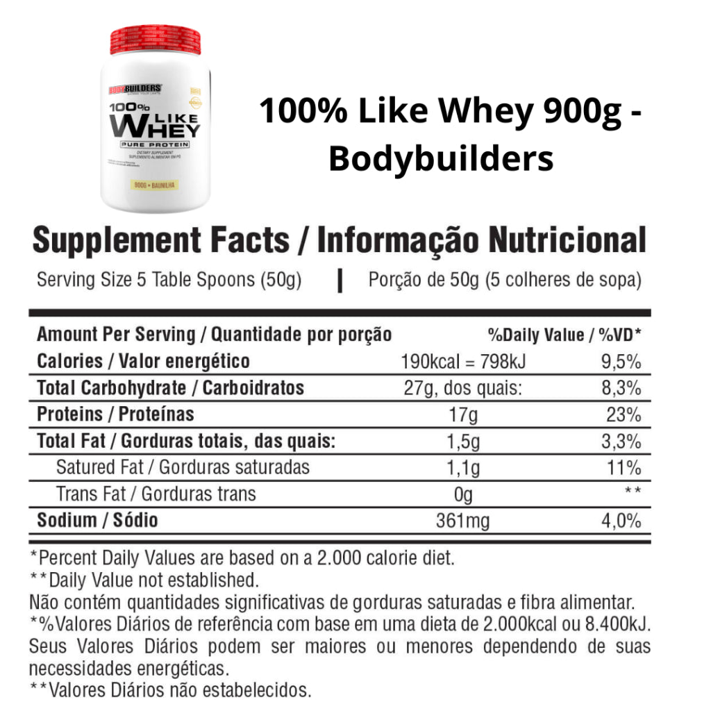 100% LIKE WHEY PURE PROTEIN 900g - Bodybuilders