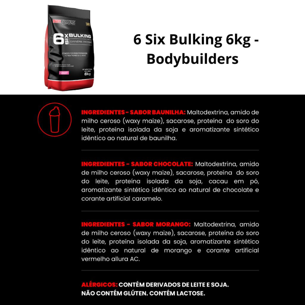 6 Six Bulking Gainers Protein 6kg – Bodybuilders