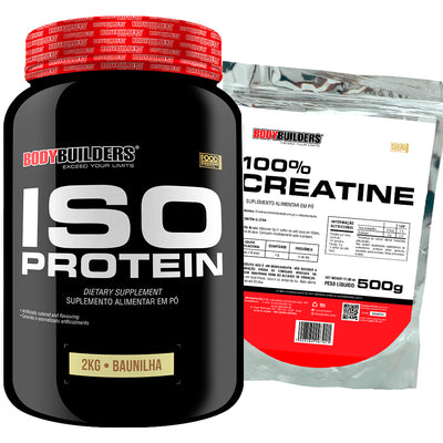 Iso Protein - Proteína Isolada 2KG + Cretina 100% Pura 500g - Bodybuilders