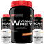 Kit Whey Protein Waxy Whey Pote 900g + 2x BCAA 100g + 2x Power Creatine 100g- Kit for Gaining Muscle Mass-