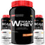 Kit Whey Protein Waxy Whey Pote 900g + 2x BCAA 100g + 2x Power Creatina 100g- Kit para Ganho de Massa Muscular-