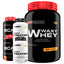 Kit Whey Protein Waxy Whey Pote 900g + 2x BCAA 100g + 2x Power Creatina 100g- Kit para Ganho de Massa Muscular-