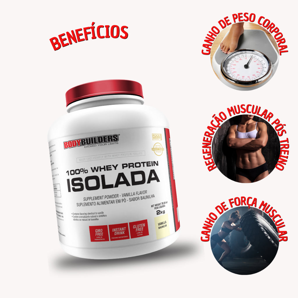 Whey Protein 100% Isolada 2kg - Bodybuilders