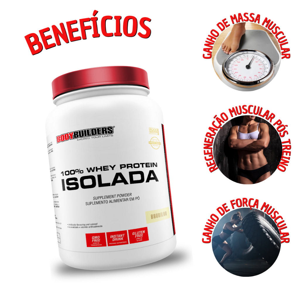 100% Whey Isolada 900g - Kit com 2 unidades - Bodybuilders