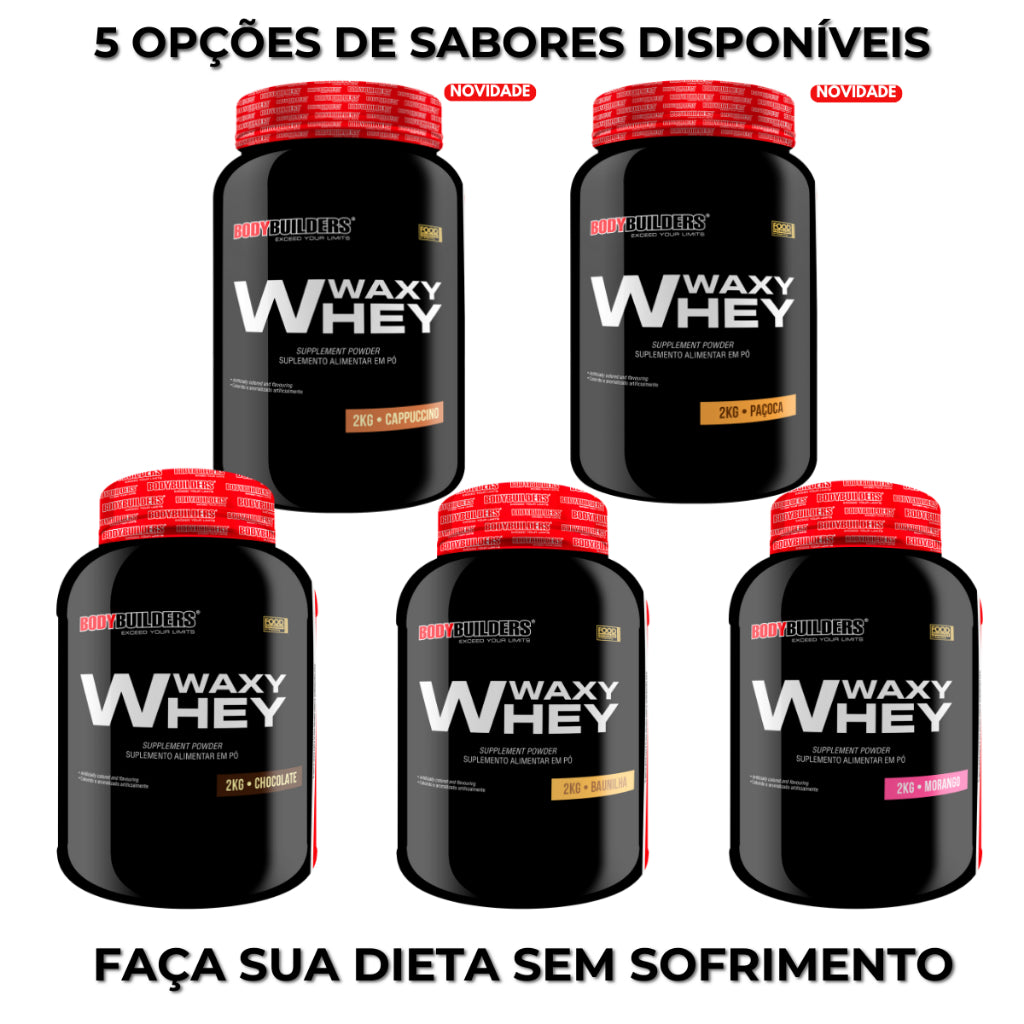 Whey Protein Waxy Whey (35%) Pote 2kg- Suplemento em pó para Ganho de Massa Muscular Força e Resistência