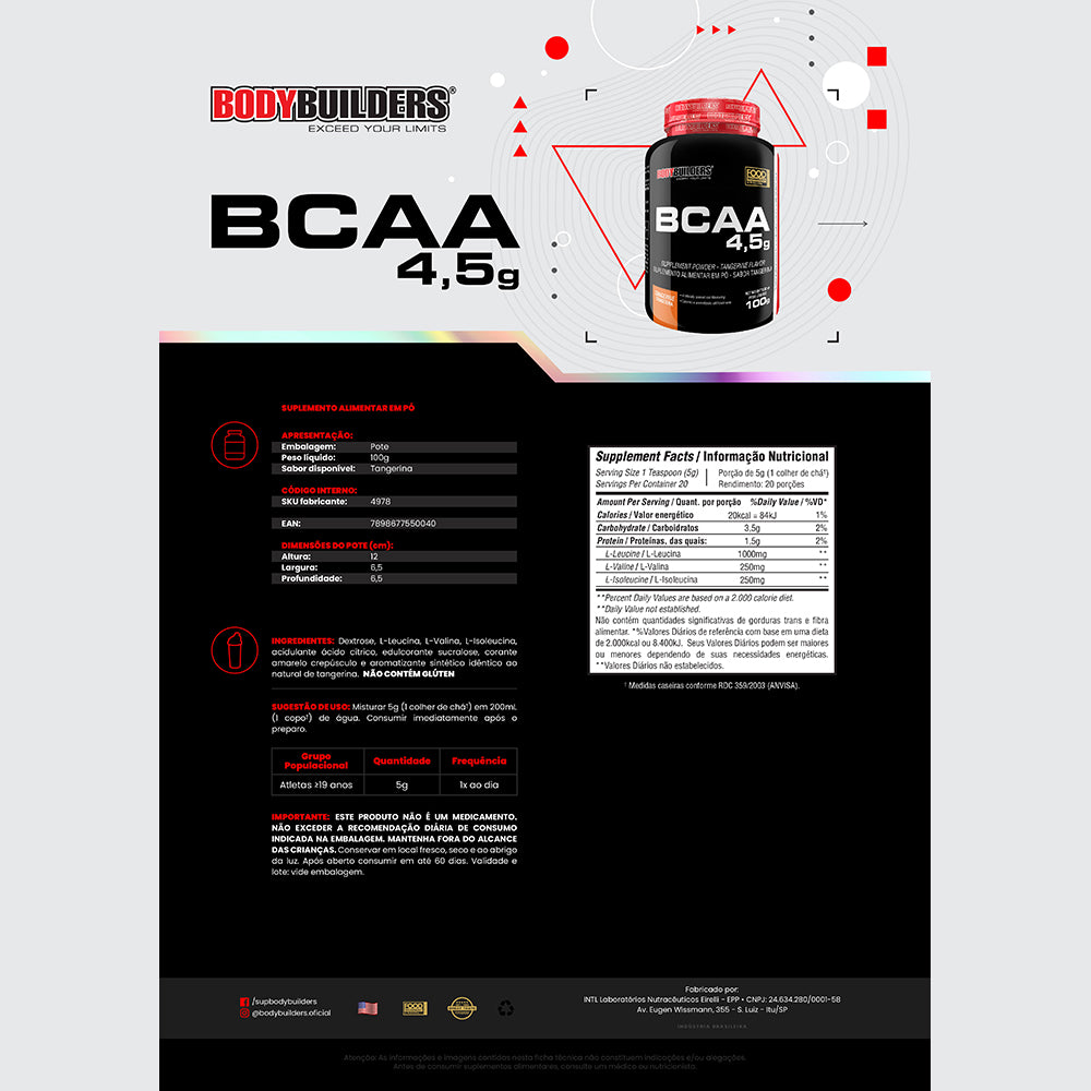 Kit Whey Protein 500g + BCAA 100g + Cocktail Shaker - Bodybuilders