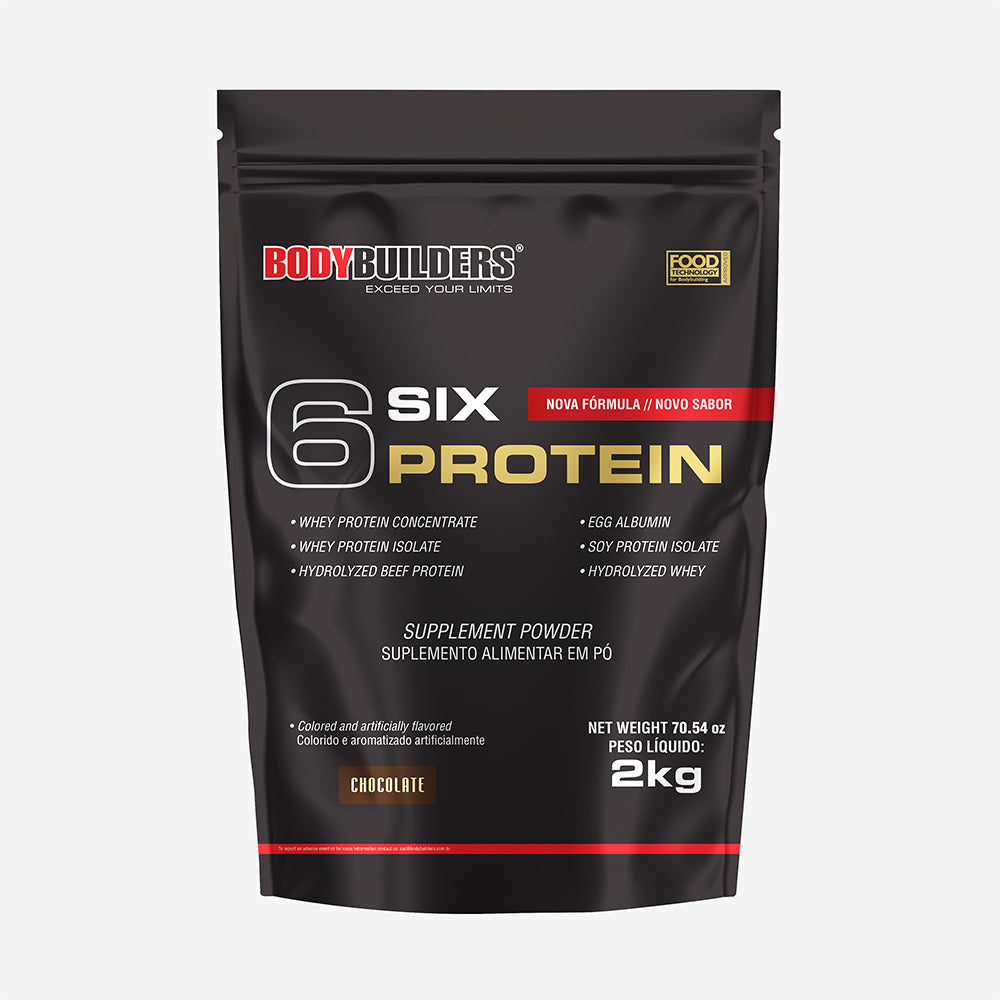 Whey Protein Concentrado 6 Six Protein 2kg - Ganho de Massa Muscular Magra e Força Muscular – Bodybuilders