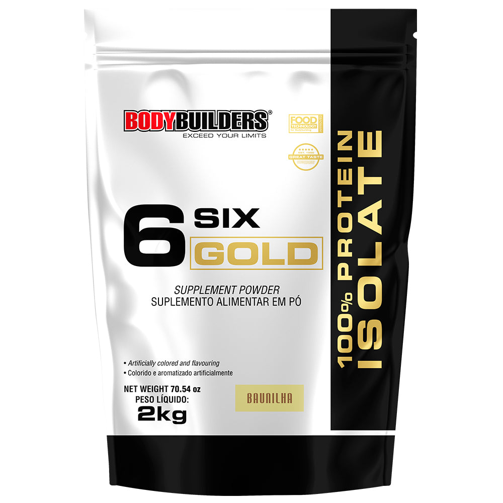 Whey Protein Isolado Six Gold 2 Kg Exclusivo- Suplemento em pó para Aumento de Massa Muscular