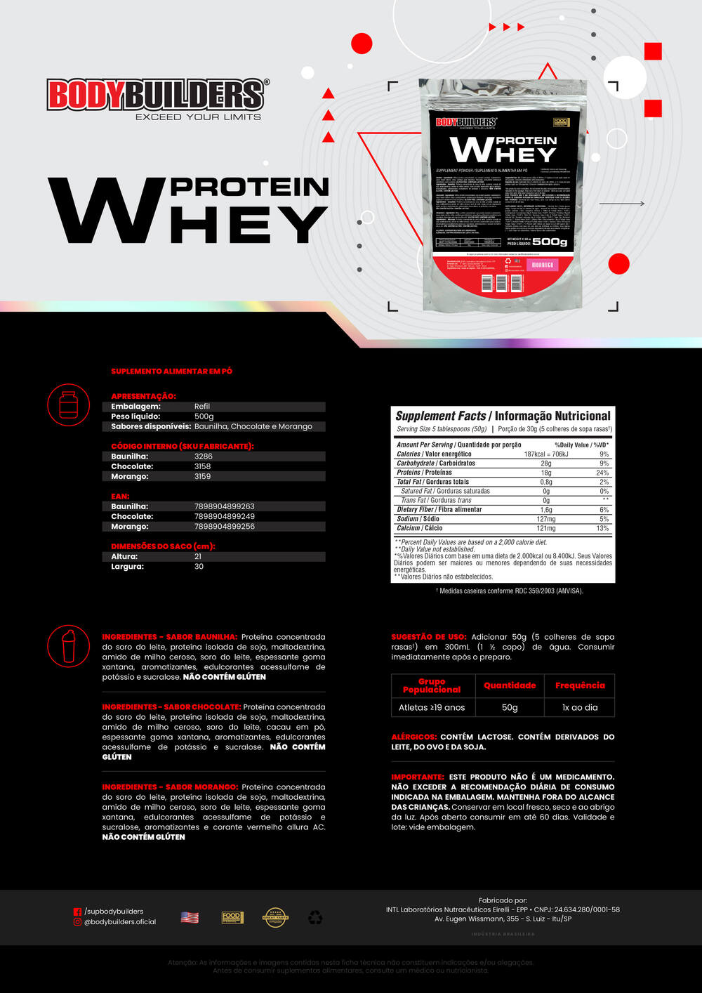 Whey Protein Kit 500g + Thermo Start 120g + Cocktail Maker - Bodybuilders