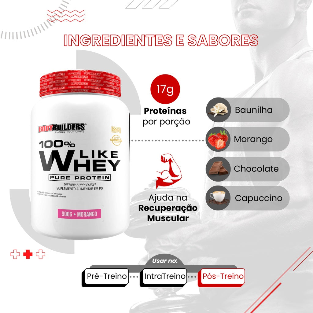 100% LIKE WHEY PURE PROTEIN 900g - Bodybuilders