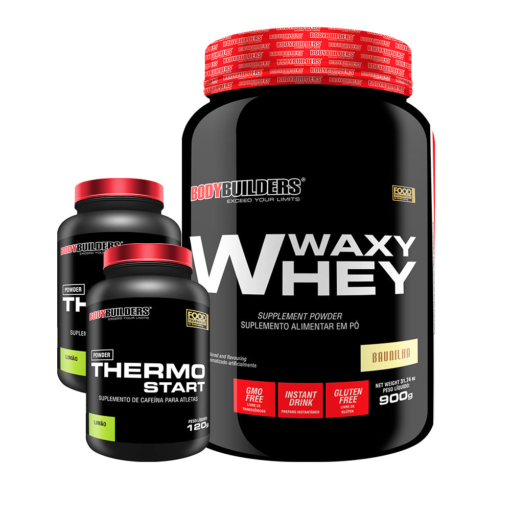 KIT Waxy Whey 900g + 2x Thermo Start 120g Lemon - Bodybuilders