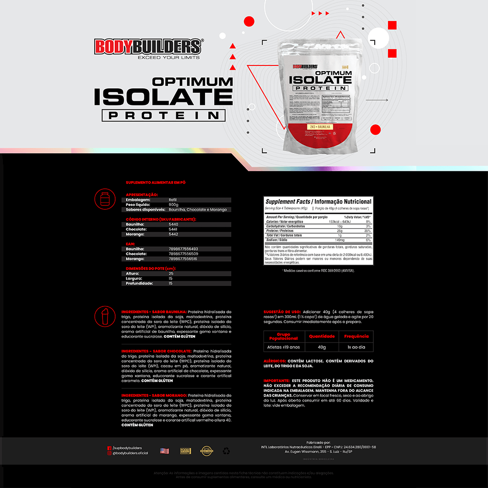 Optimum Isolate Whey Protein 2 kg- Muscle Recovery - Bodybuilders