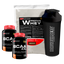 KIT Whey Protein 500g + 2x BCAA 100g + Coqueteleira - Bodybuilders