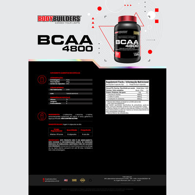 Kit Creatine 100g + BCAA 250 Caps + Caffeine - Bodybuilders